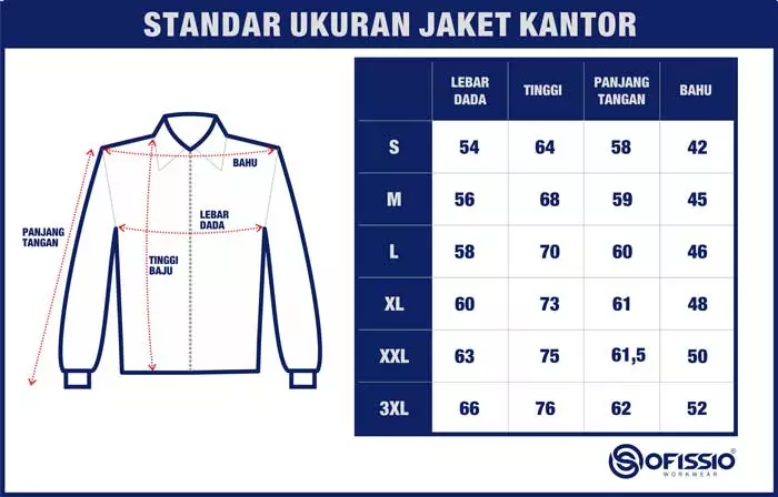 standar ukuran jaket