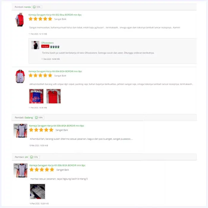 Testimonial Pelanggan