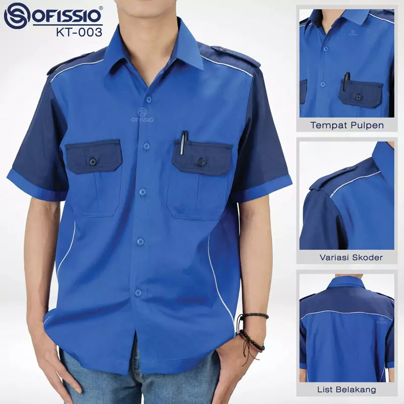 KT-003-Kemeja-Biru-00 kemeja kerja teknisi