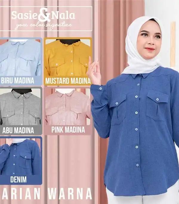 kemeja katun denim