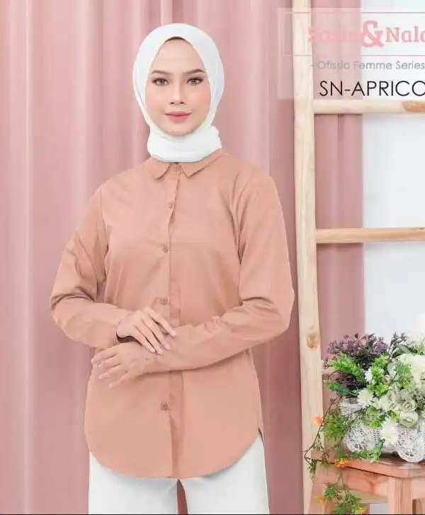 kemeja wanita katun toyobo Sn apricot